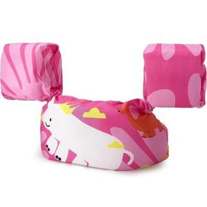 Girls Swim Vest Learn To swim 30-50lbs Pool Floaties For Swimming Pink Rhino New